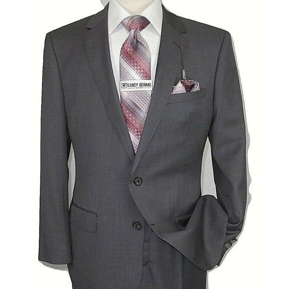 Georgio Cosani Men 42L Wool Cashmere Suit Jacket 900 Gray SMALL HOLE - Picture 1 of 10